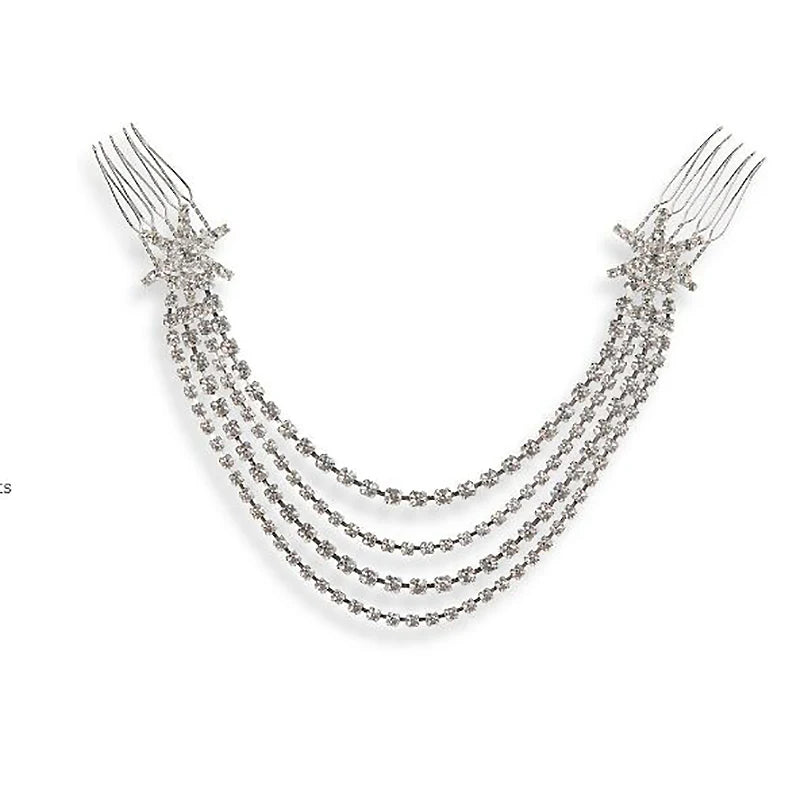 StoneFans Star Crystal Tassle Combs for Women Jewelry
