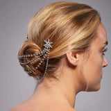 StoneFans Star Crystal Tassle Combs for Women Jewelry