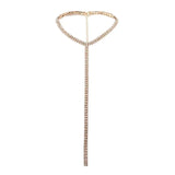 StoneFans Rhinestone Tassel Choker Necklace for Women