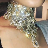 StoneFans Flower Rhinestone Choker Necklace for Women