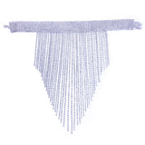 StoneFans Crystal Tassel Choker Necklace Women Elegant Jewelry