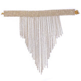 StoneFans Crystal Tassel Choker Necklace Women Elegant Jewelry