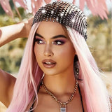 StoneFans Rhinestone Head Scarf for Women