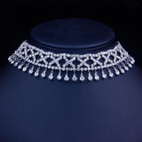 StoneFans CZ Tie Chain Choker Necklace for Women Geometric Chokers N6087