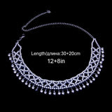StoneFans CZ Tie Chain Choker Necklace for Women Geometric Chokers N6087