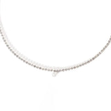 StoneFans Rhinestone Collar Necklace Pearl Chain Women Party Choker Jewelry