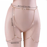 StoneFans Rhinestone Thigh Chain Body Jewelry Women Crystal Garter