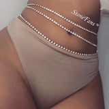 StoneFans Sequins Belly Waist Chain Body Jewelry Women