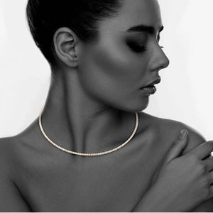 StoneFans Sparkly Rhinestone Crystal Choker Necklace