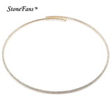 StoneFans Sparkly Rhinestone Crystal Choker Necklace