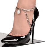 Stonefans High Heel Anklet Zircon Water Drop Foot Ankle Beach Foot Jewelry