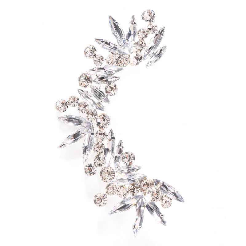 Stonefans Crystal Ear Clip Earrings for Women 1 Pcs Rhinestone Left Ear Cuff