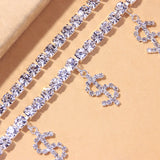 Stonefans Rhinestone Dollar Anklets 2Pcs/Set Boho Summer Foot Chain Bracelet