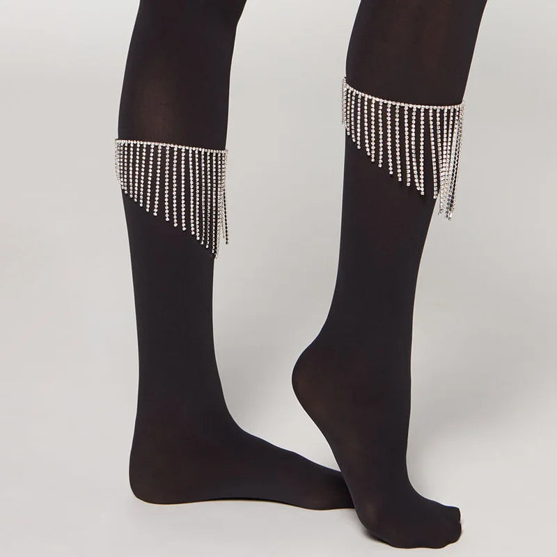 Tassel Rhinestone Anklets for Women Calf Chain Anklet Bracelet