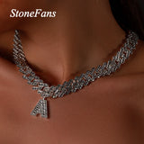 Stonefans Rhinestone Initial Letter Necklace