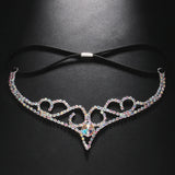 AB Rhinestone V Shape Forehead Chain Headband Hair Jewelry for Women