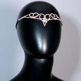 AB Rhinestone V Shape Forehead Chain Headband Hair Jewelry for Women