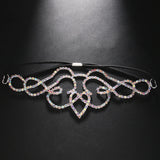 AB Rhinestone V Shape Forehead Chain Headband Hair Jewelry for Women