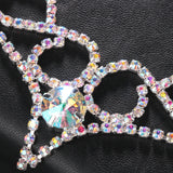 AB Rhinestone V Shape Forehead Chain Headband Hair Jewelry for Women