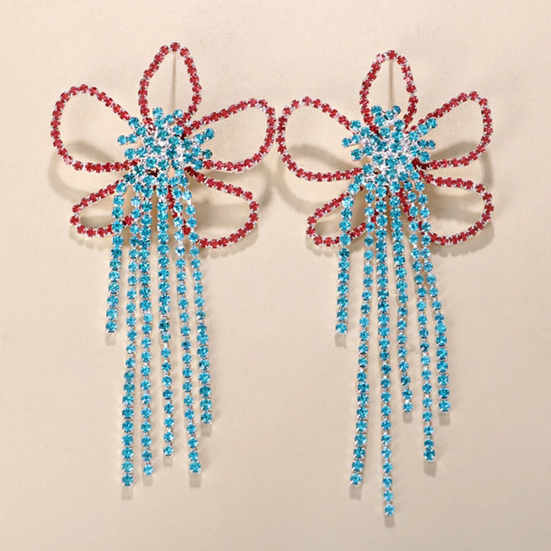 Heart Rhinestone Piercing Women's Earrings