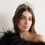 Stonefans Baroque Bridal Hair Accessories Star Crown Wedding Headband
