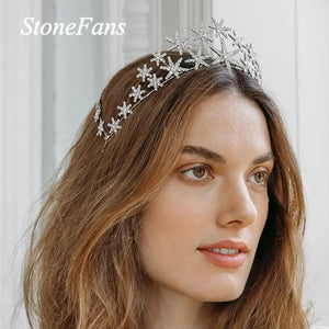 Stonefans Baroque Bridal Hair Accessories Star Crown Wedding Headband