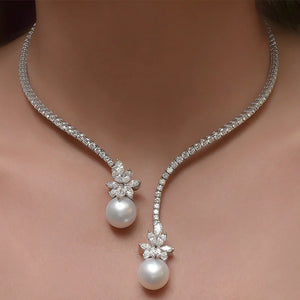 Stonefans Baroque Rhinestone Necklace for Women