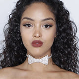 Stonefans Crystal Bow Tie Necklace Choker Jewelry for Women