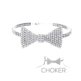 Stonefans Crystal Bow Tie Necklace Choker Jewelry for Women