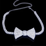 Stonefans Crystal Bow Tie Necklace Choker Jewelry for Women