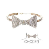Stonefans Crystal Bow Tie Necklace Choker Jewelry for Women