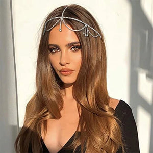 Stonefans Rhinestone Bridal Headpiece Crystal Hair Chain
