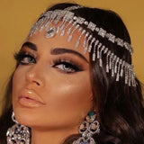 Stonefans Bling Indian Forehead Chain Rhinestone Headband Headpiece for Women