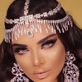 Stonefans Bling Indian Forehead Chain Rhinestone Headband Headpiece for Women