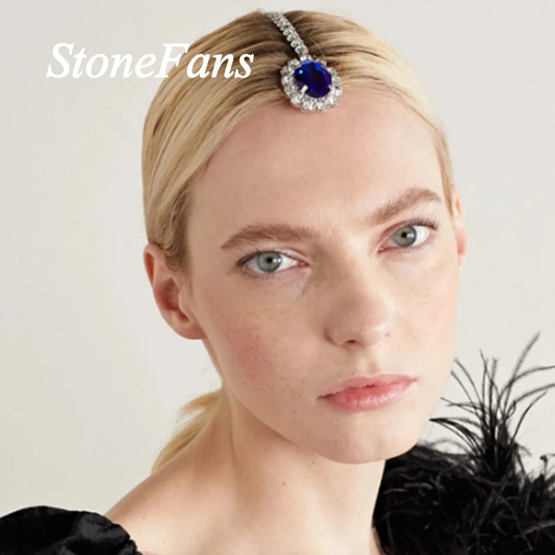 Stonefans Crystal Forehead Chain Tassel Hair Accesories for Women