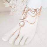 Stonefans Bohemia Beach Rhinestone Barefoot Anklet Sandal