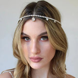 Bohemia Rhinestone Head Chain Forehead Pendant Crystal Hair Chain Headdress