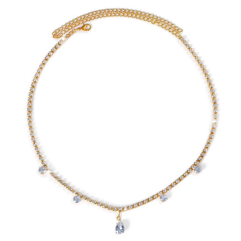Bohemia Rhinestone Head Chain Forehead Pendant Crystal Hair Chain Headdress