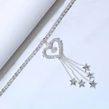 Stonefans Rhinestone Heart Anklet Bracelet Tassel Star Pendant Foot Chain