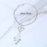 Stonefans Rhinestone Heart Anklet Bracelet Tassel Star Pendant Foot Chain