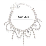 Stonefans Bohemian Rhinestone Tassel Anklet Bracelet Women Foot Chain