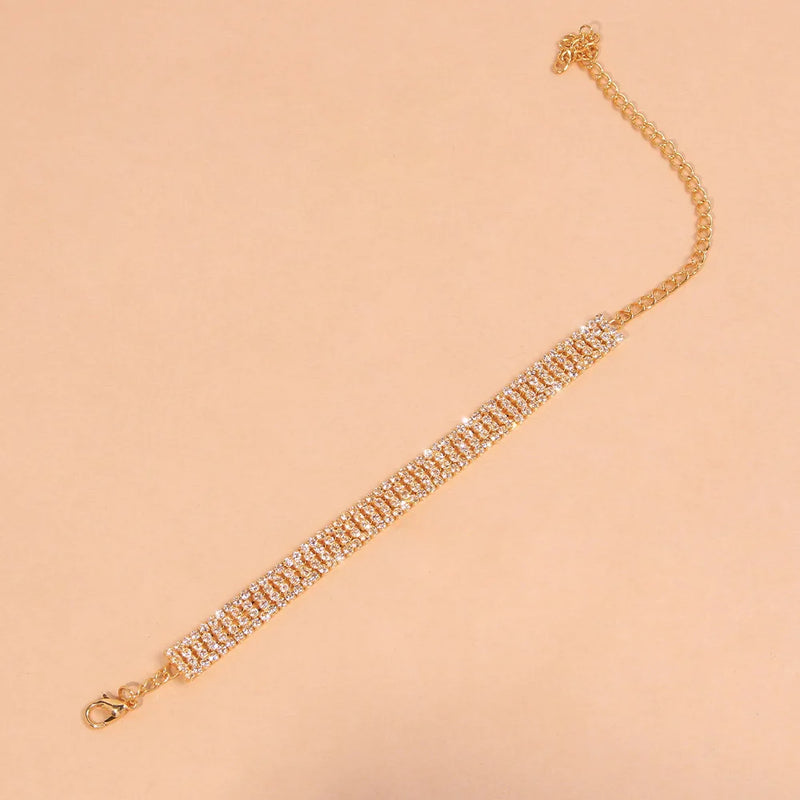 Stonefans Bohemian Rhinestone Anklet Leg Chain Foot Jewelry