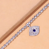 Stonefans Evil Eye Rhinestone Anklet for Women Beach Crystal Barefoot Anklet
