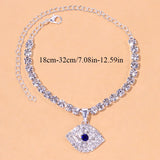 Stonefans Evil Eye Rhinestone Anklet for Women Beach Crystal Barefoot Anklet