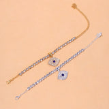 Stonefans Evil Eye Rhinestone Anklet for Women Beach Crystal Barefoot Anklet