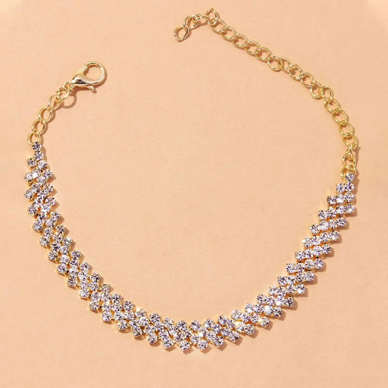 Stonefans Rhinestone Chain Anklet Bracelet for Women