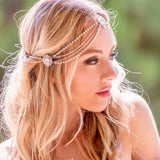 Stonefans Boho Bridal Hair Chain Rhinestone Wedding Jewelry