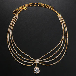 Stonefans Boho Bridal Rhinestone Head Chain Headbands for Women