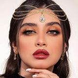 Stonefans Boho Bridal Rhinestone Head Chain Headbands for Women