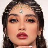 Stonefans Boho Bridal Rhinestone Head Chain Headbands for Women